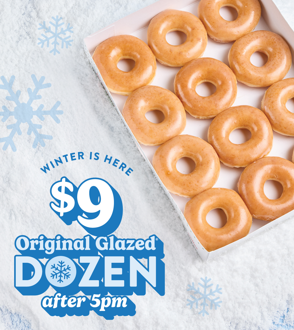 Enjoy a $9 Original Glazed® Dozen after 5 p.m. today!