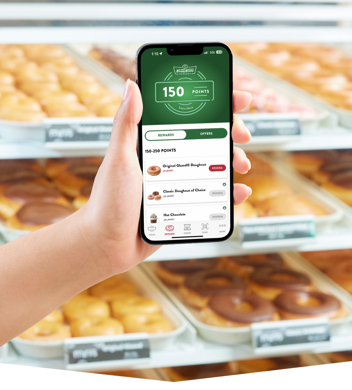 Earn points and redeem rewards all on the app.